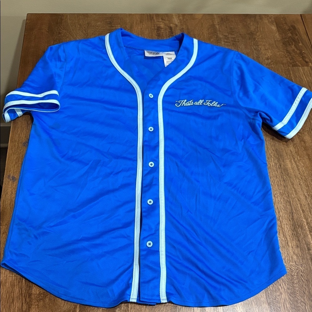 Looney Tunes Baseball Style Jersey. Blue. Medium.